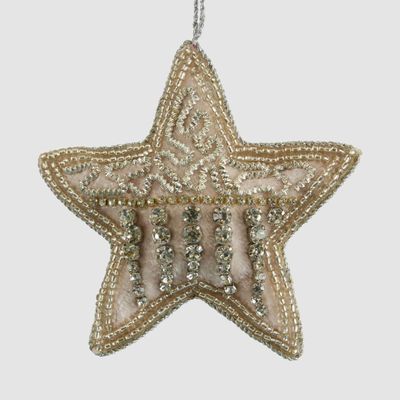 Celine Velvet Star Tree Decoration Light Pink