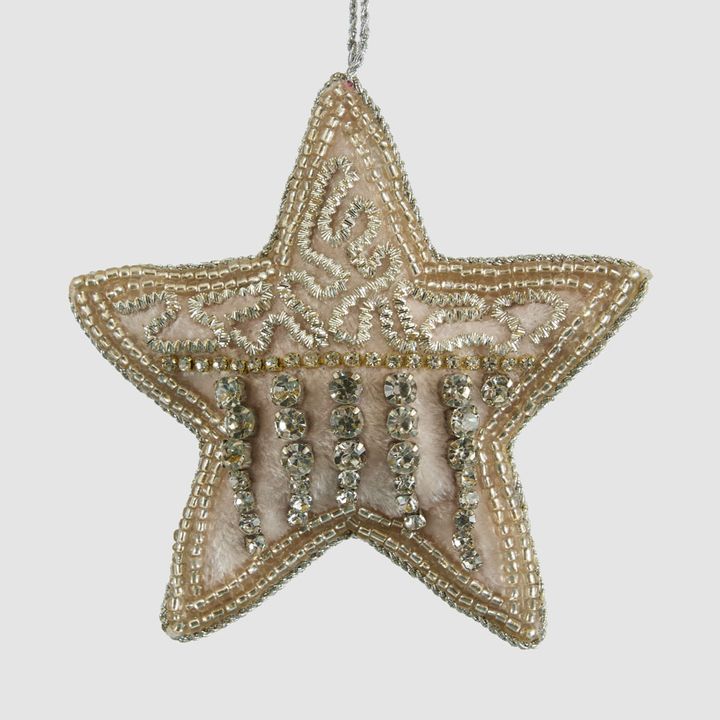 Celine Velvet Star Tree Decoration Light Pink