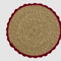 Crochet Edge Seagrass Placemat Red