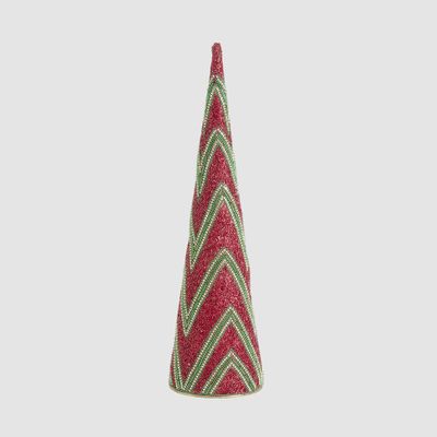 Redou Zig Zag Cone Tree Large Red & Green