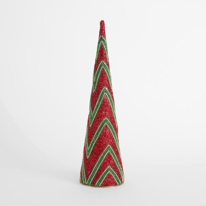 Redou Zig Zag Cone Tree Large Red & Green