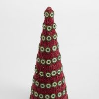 Redon Bead Cone Tree Small Red