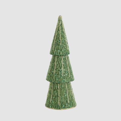 Ansance Tiered Beaded Cone Tree Medium Green