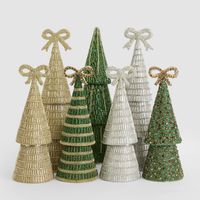 Tiffany Bow Stripe Cone Tree Small Green