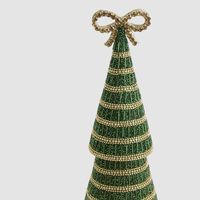 Tiffany Bow Stripe Cone Tree Small Green