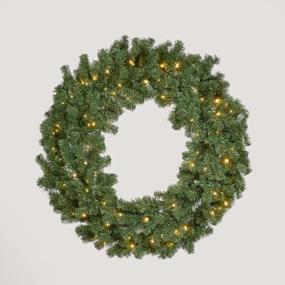 Green Wreath with 130 LED 90cm