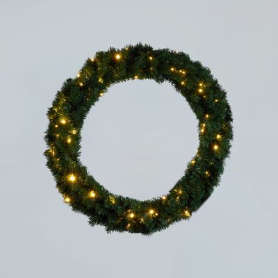 Green Wreath with 130 LED 90cm