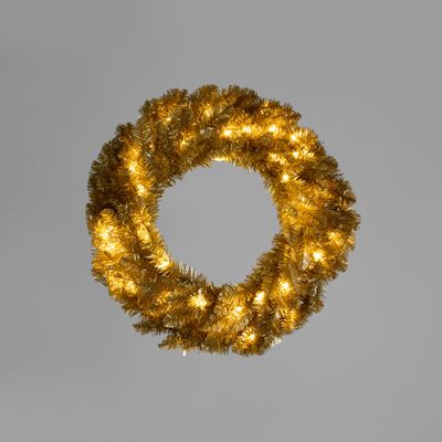 Champagne Wreath with 50 LED 60cm