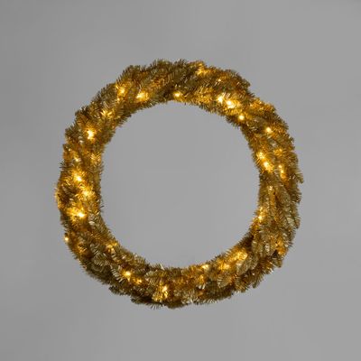 Champagne Wreath with 70 LED 90cm