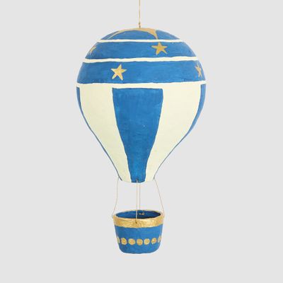 Mache Hot Air Balloon Large Blue