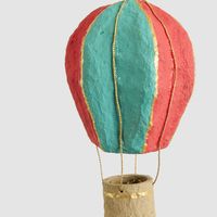 Mache Hot Air Balloon Hanging Decoration Red Multi