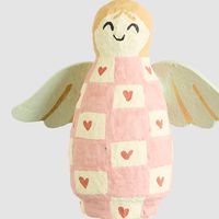 Mache Angel Hanging Decoration Pink Square