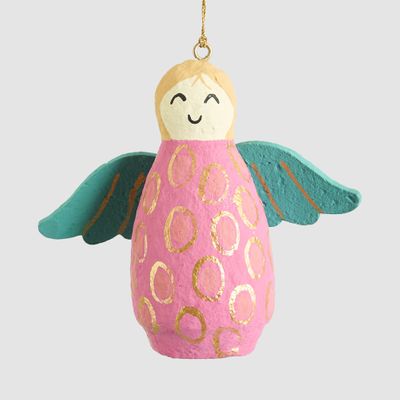 Mache Angel Hanging Decoration Hot Pink