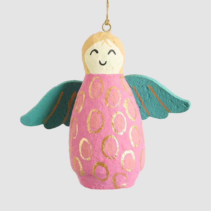 Mache Angel Hanging Decoration Hot Pink