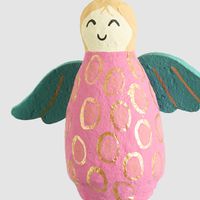 Mache Angel Hanging Decoration Hot Pink