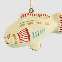 Mache Fish Hanging Decoration White