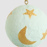 Mache Bauble Celestial Stars Light Blue