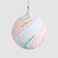 Mache Bauble Pale Blue