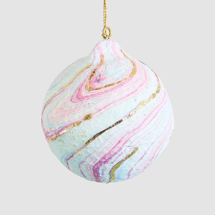 Mache Bauble Pale Blue