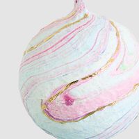 Mache Bauble Pale Blue