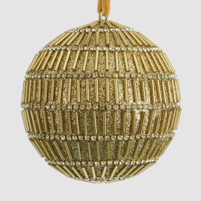 Bugle Bead Bauble Gold
