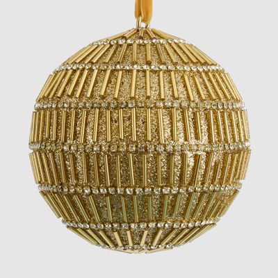 Bugle Bead Bauble Gold