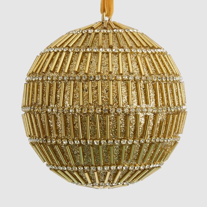 Bugle Bead Bauble Gold