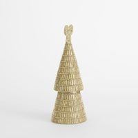 Tiffany Bugle Bead Tiered Cone Tree Small Gold