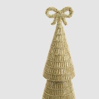 Tiffany Bugle Bead Tiered Cone Tree Small Gold