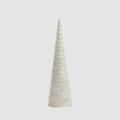 Bugle Bead Cone Tree Silver