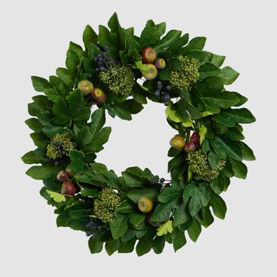 Fig Leaf Wreath With Fruit 65cm