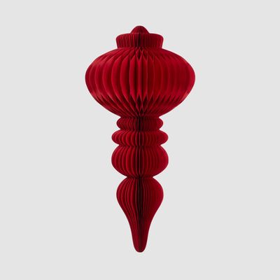 Paper Crest Finial Decoration Red