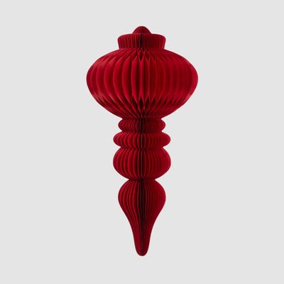 Paper Crest Finial Decoration Red