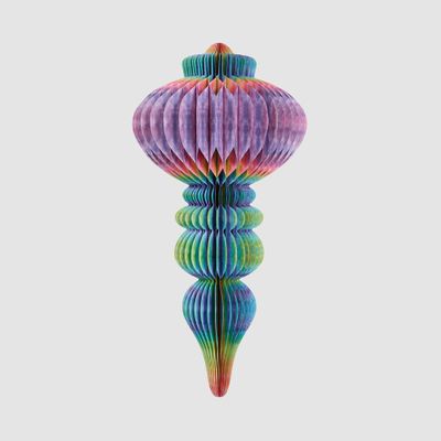 Paper Crest Finial Decoration Multi Colour