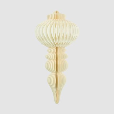 Paper Crest Finial Decoration White