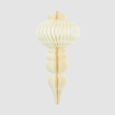 Paper Crest Finial Decoration White