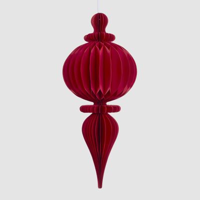 Paper Bulb Finial Decoration Red