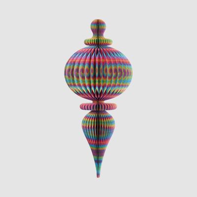 Paper Bulb Finial Decoration Multi Colour