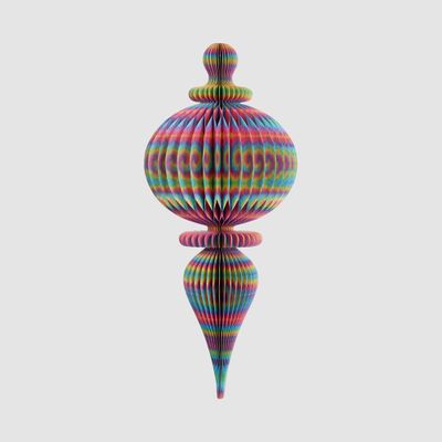 Paper Bulb Finial Decoration Multi Colour