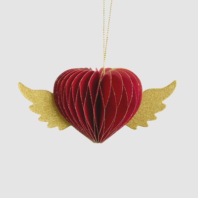 Paper Heart Decoration Red