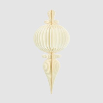 Paper Bulb Finial Decoration White