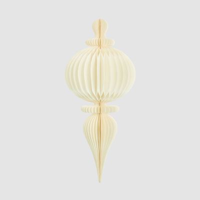 Paper Bulb Finial Decoration White