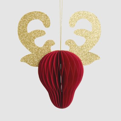 Paper Reindeer Decoration Red