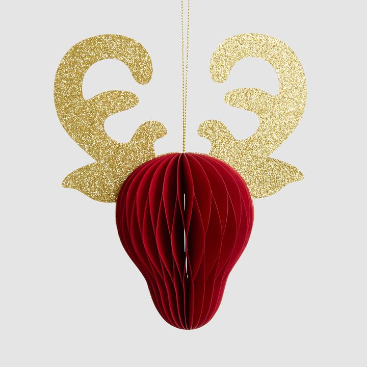 Paper Reindeer Decoration Red