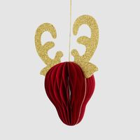 Paper Reindeer Decoration Red