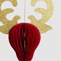 Paper Reindeer Decoration Red