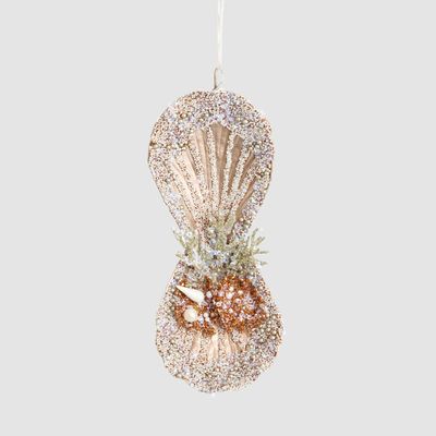 Oyster Shell Hanging Tree Decoration Orange