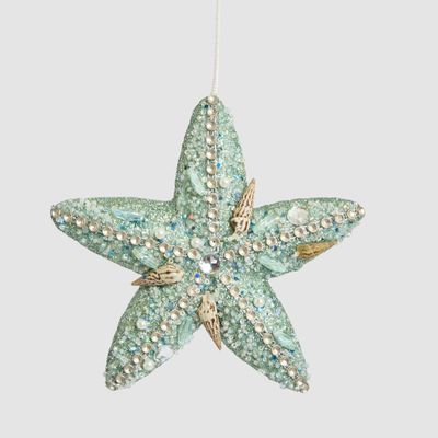 Encrusted Starfish Hanging Tree Decoration