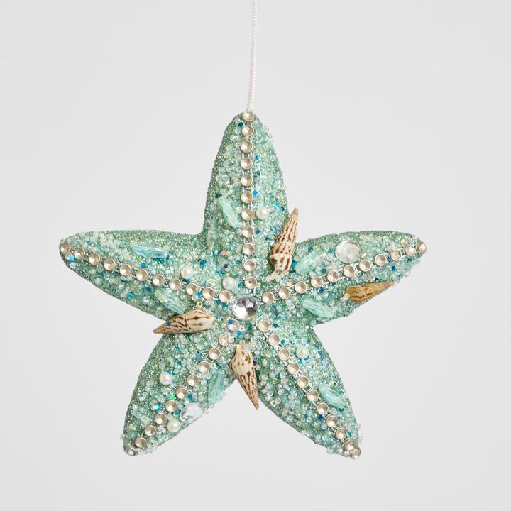 Encrusted Starfish Hanging Tree Decoration