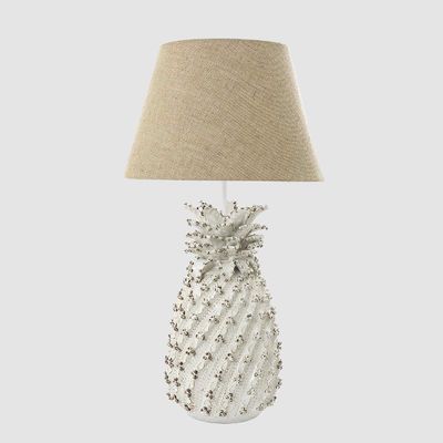 Pineapple Ceramic Table Lamp Base White- Base Only